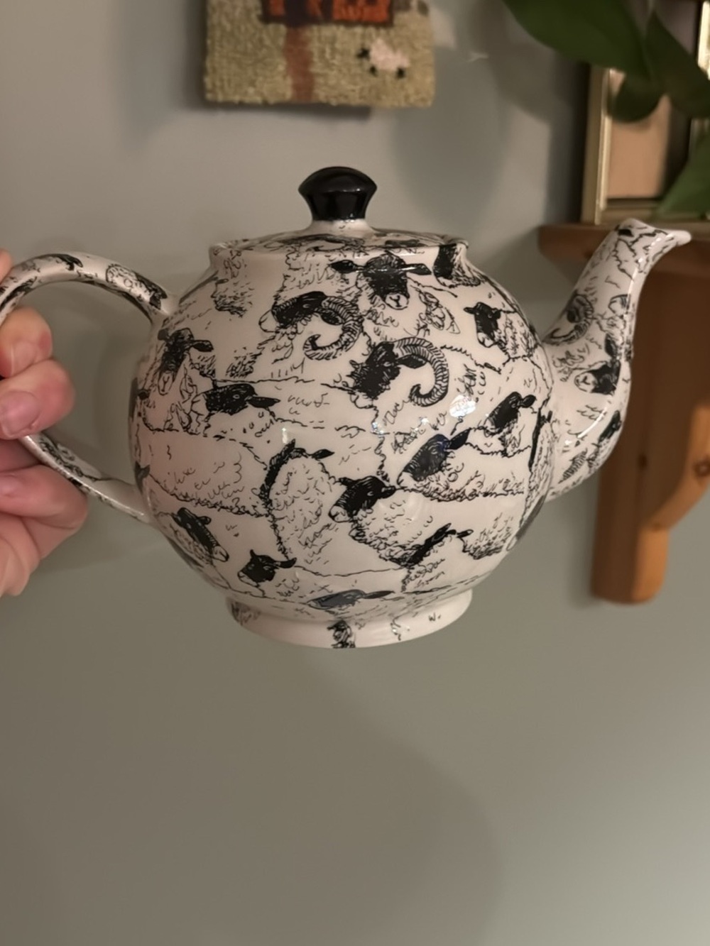 Vintage Rare Cardew Design Decorative Black and White Sheep Teapot - Home Art